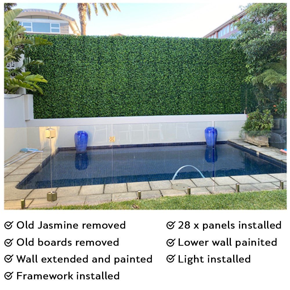 Jasmine Artificial Vertical Garden Green Wall Panel 40×40in 11 SQ FT – UV Resistant – Commercial Grade
