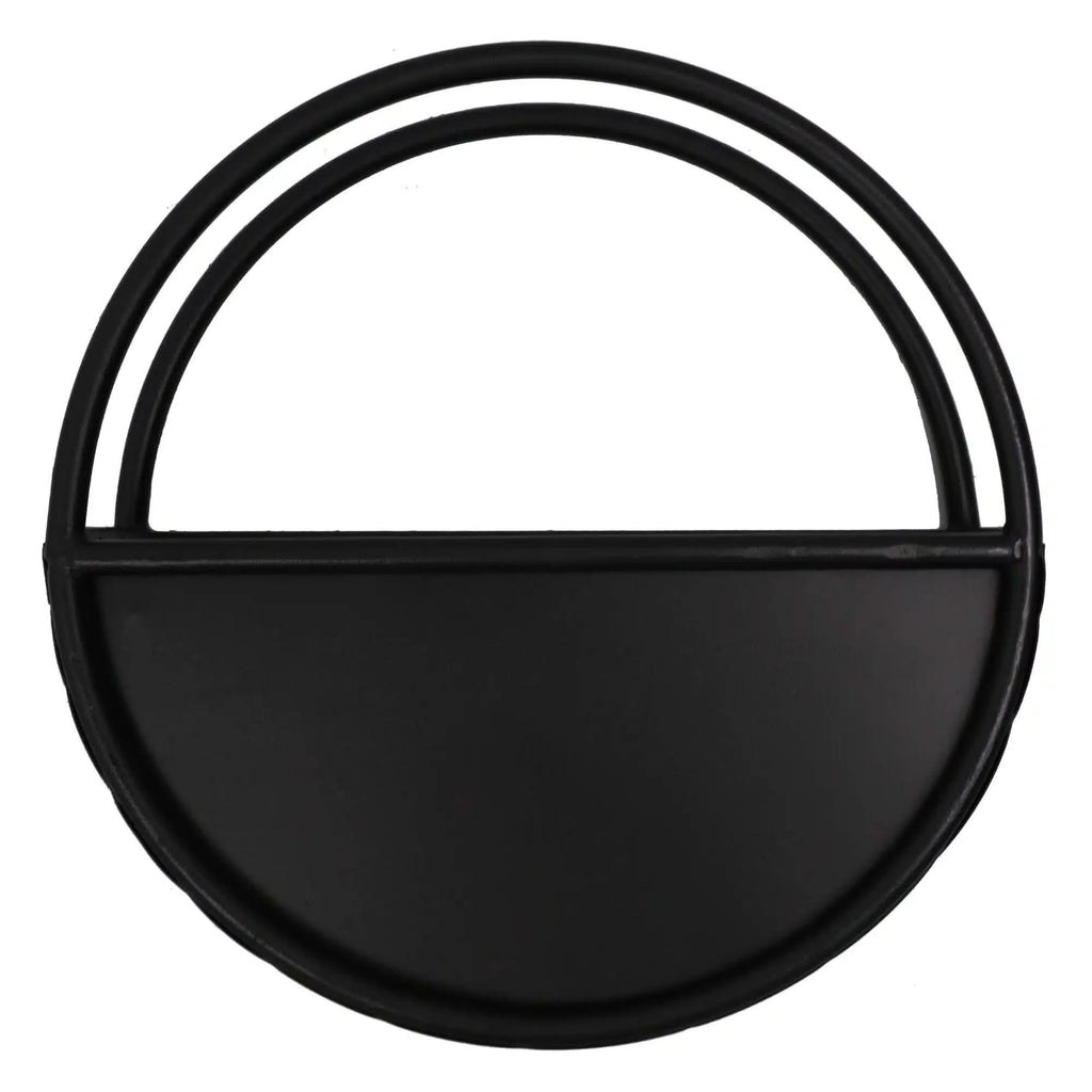 Floating Half Moon Metal Wall Planter – Onyx Black 35cm