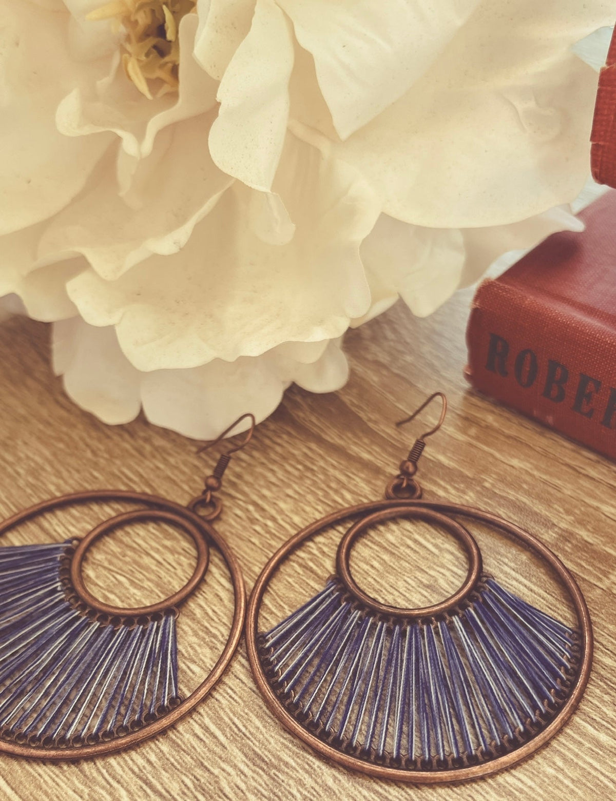 Beautiful Artistic Blue String Earrings