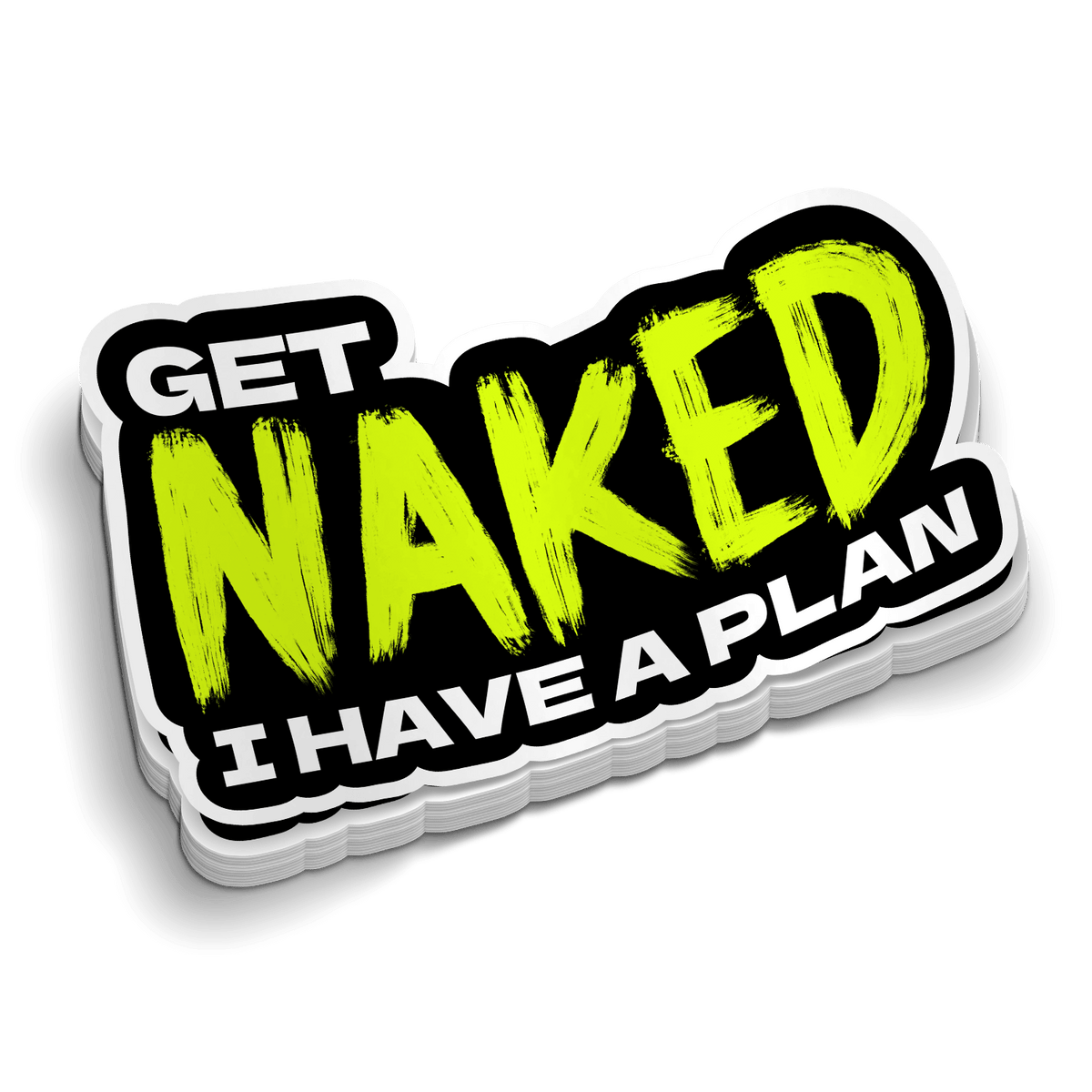 Get Naked Hard Hat Sticker