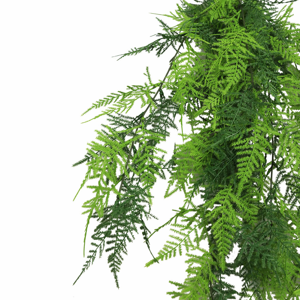 Lace Fern Garland Artificial Hanging Bush 5.9×30in – NFPA 701 Certified – UV Resistant