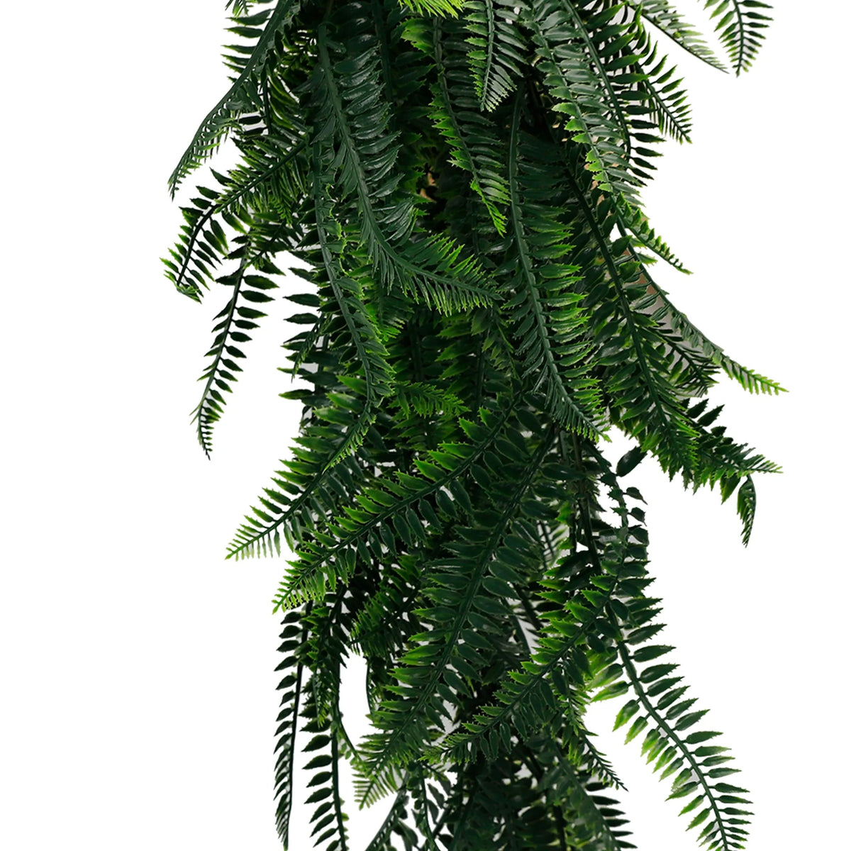 Dense Boston Fern Garland Artificial Hanging Bush 10.6×33in – NFPA 701 Certified – UV Resistant