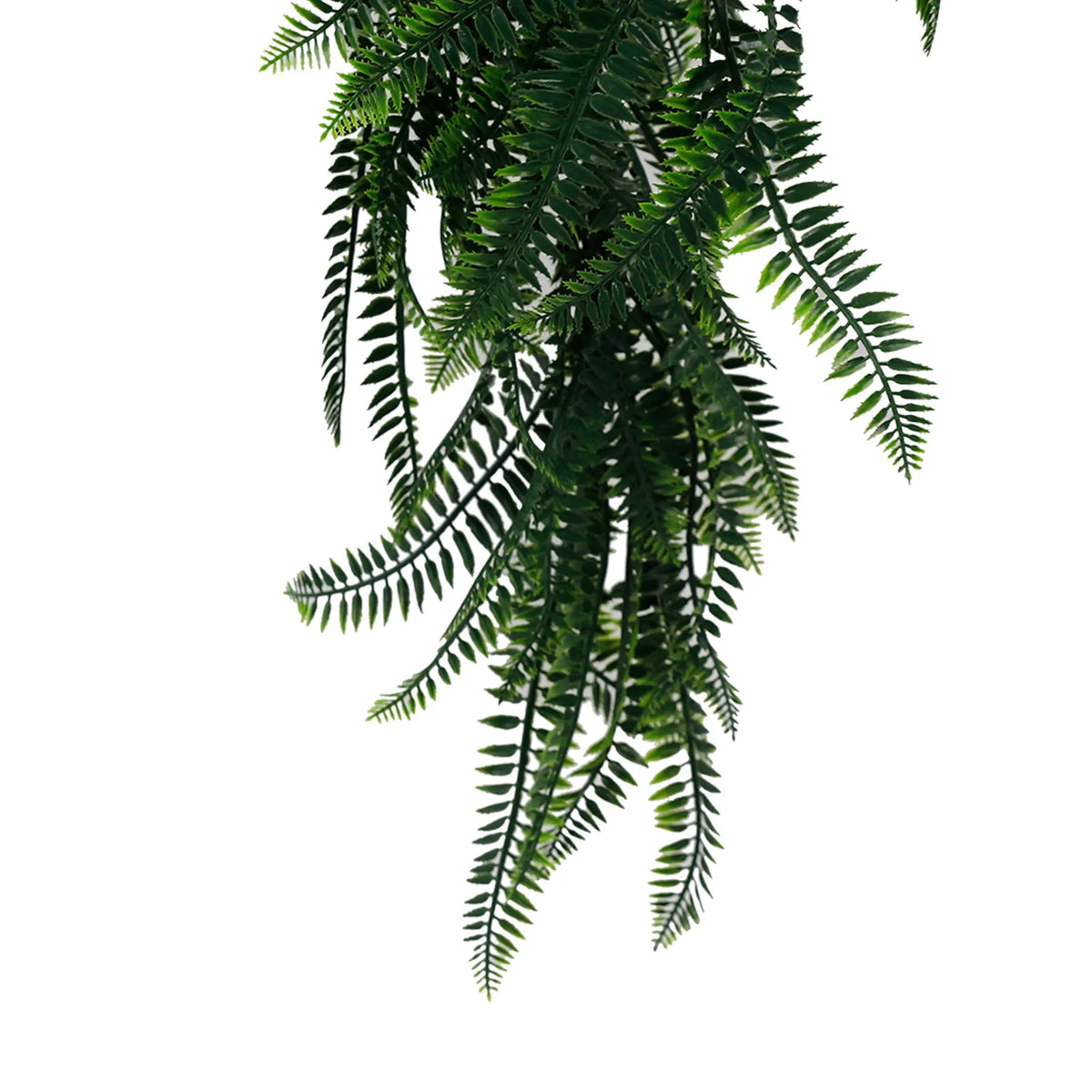 Dense Boston Fern Garland Artificial Hanging Bush 10.6×33in – NFPA 701 Certified – UV Resistant