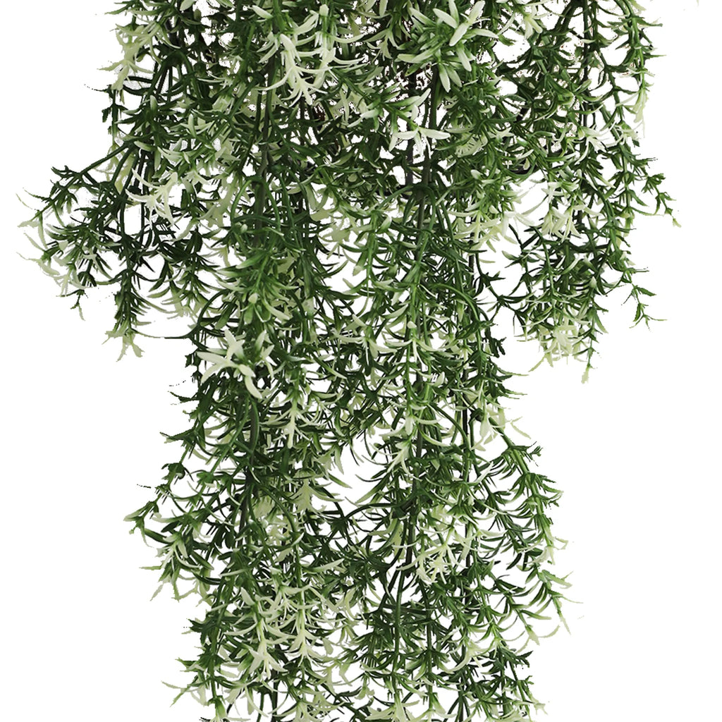 Star Jasmine Vine Artificial Hanging Plant 7.8×30in – NFPA 701 Certified – UV Resistant
