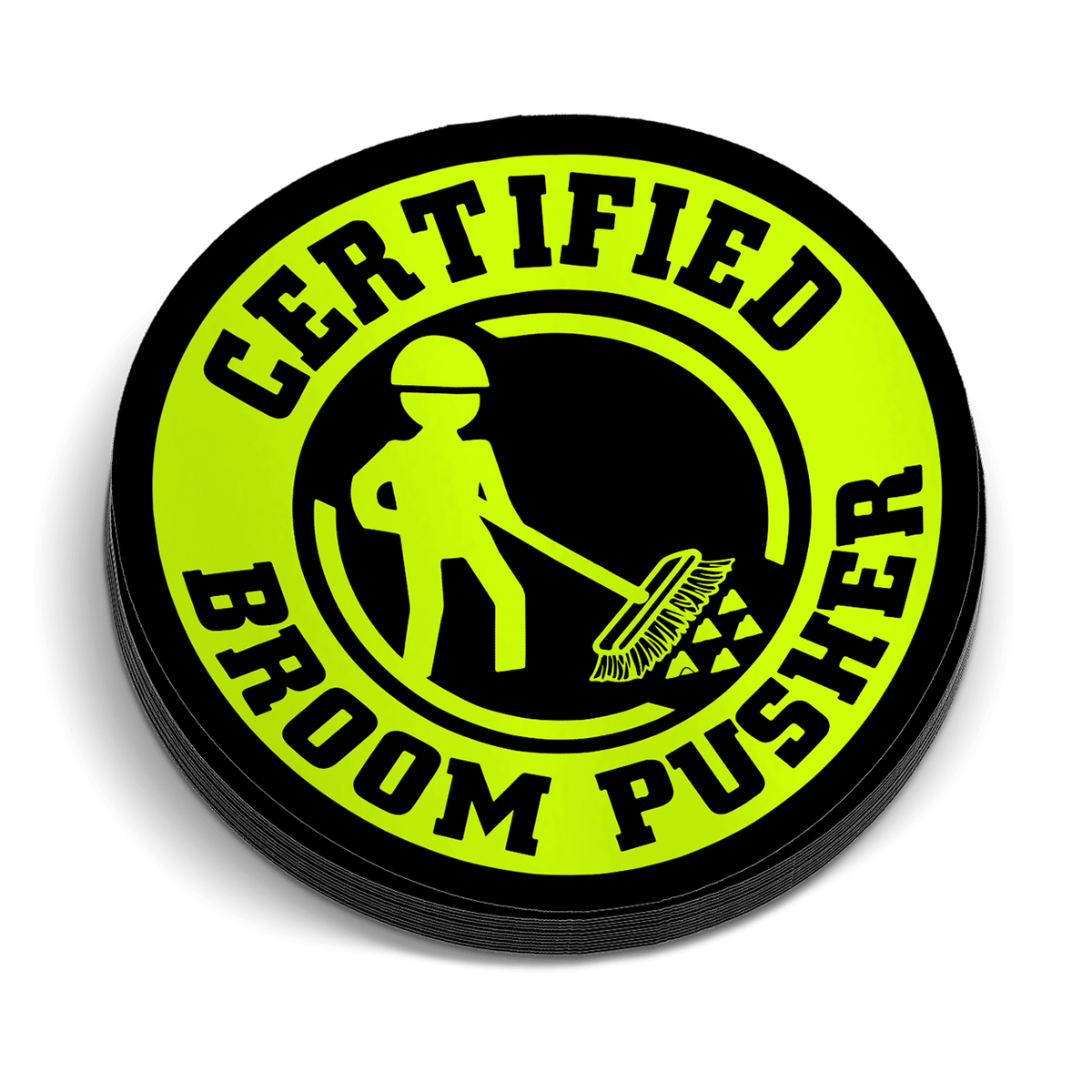 Broom Pusher Hard Hat Decal