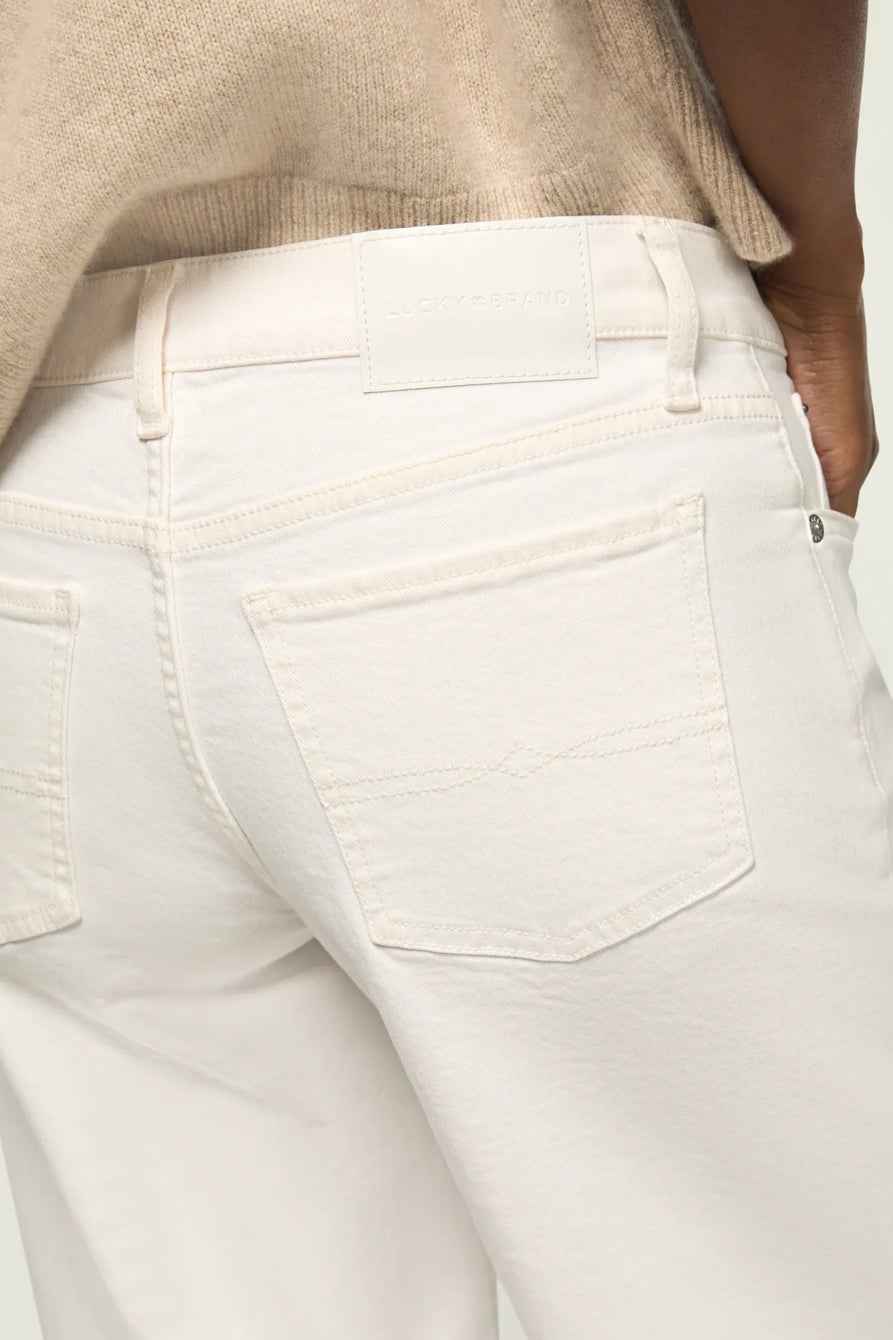 [163103-110] WOMENS LUCKY BRAND MID RISE SWEET WIDE LEG ANKLE LENGTH - WHITE LIES WASH