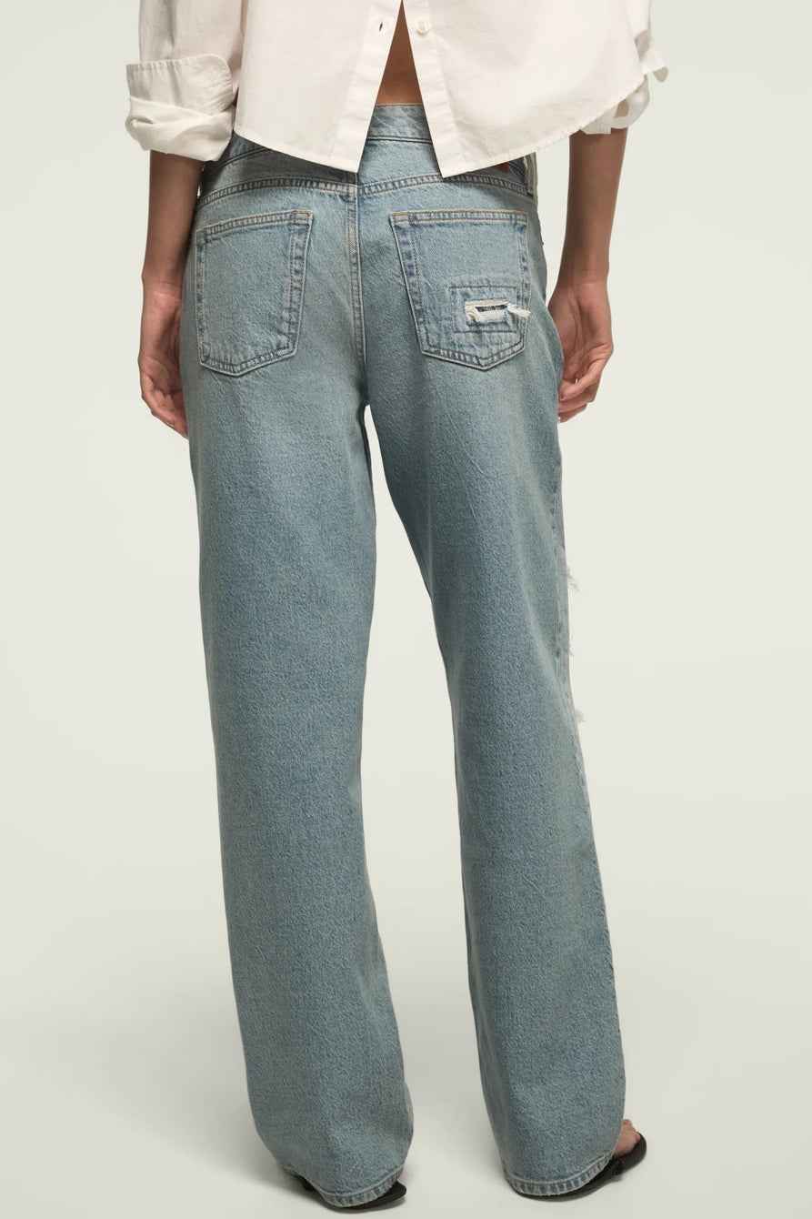 [167395-420] WOMENS LUCKY BRAND LUCKY LEGEND BAGGY - SKIPPING FLOWERS WASH