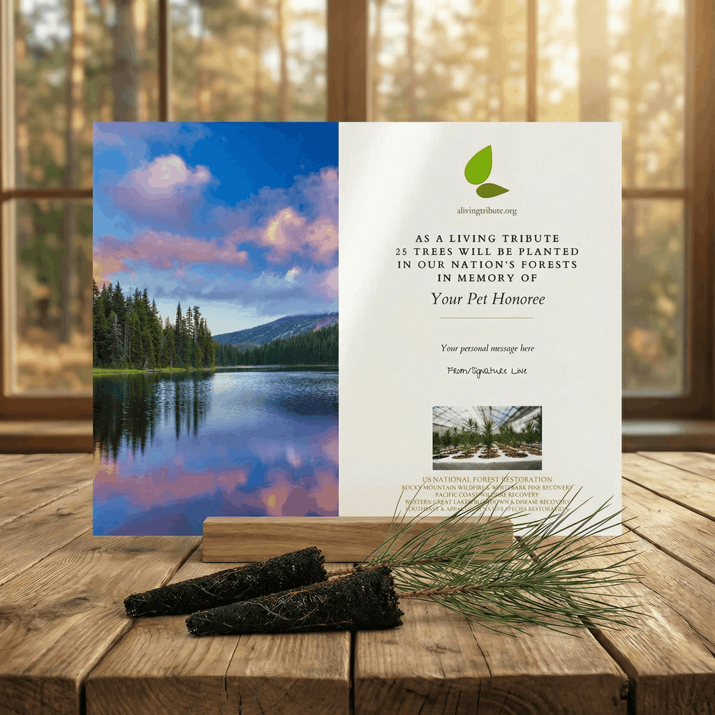 Pet Loss Memorial Tree Gift - Plant a Tree in Memory in a National Forest & Send a Personalized Card