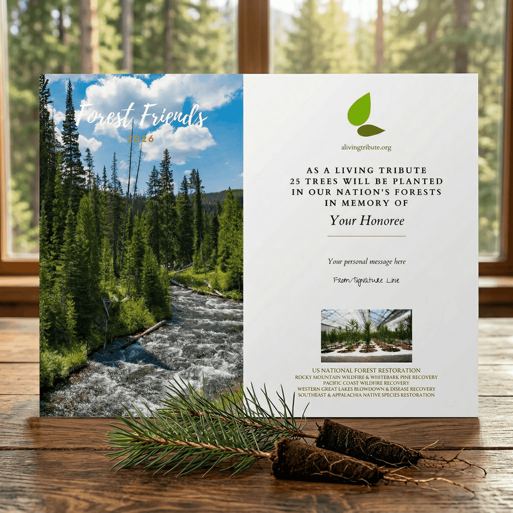 Tree Planting in a US National Forest with Mailed Commemorative Card