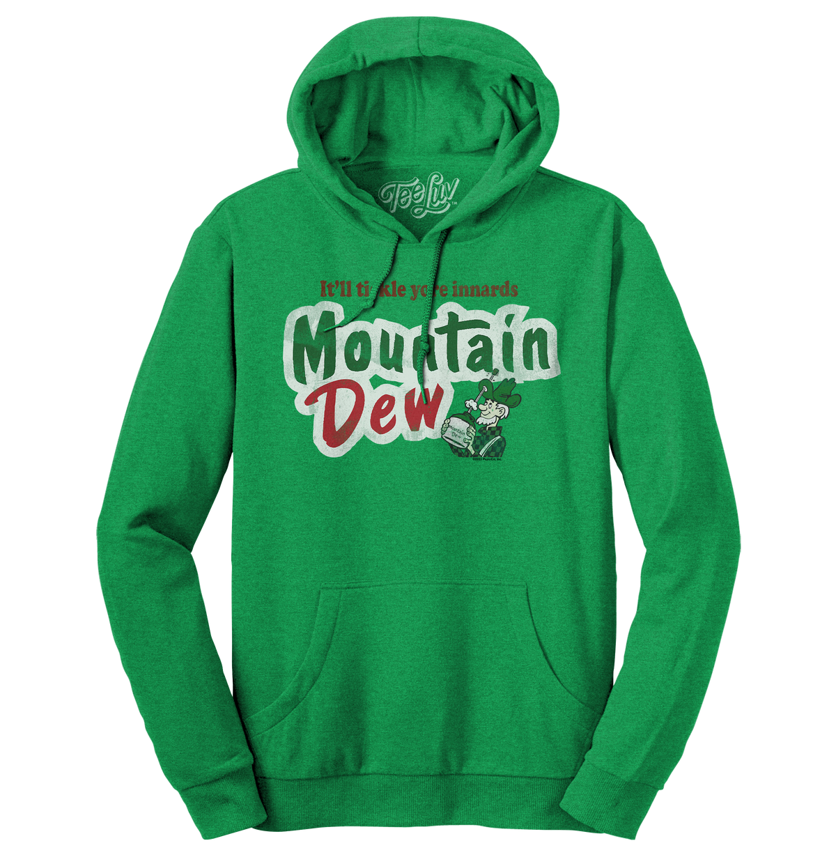 It'll Tickle Your Innards Mt Dew Pullover Hooded Sweatshirt - Green