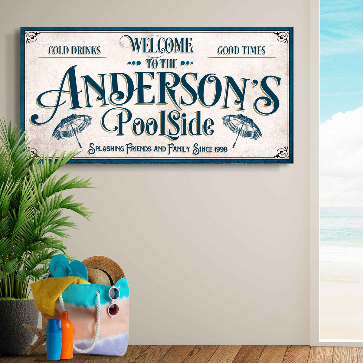 Personalized Pool Party Sign