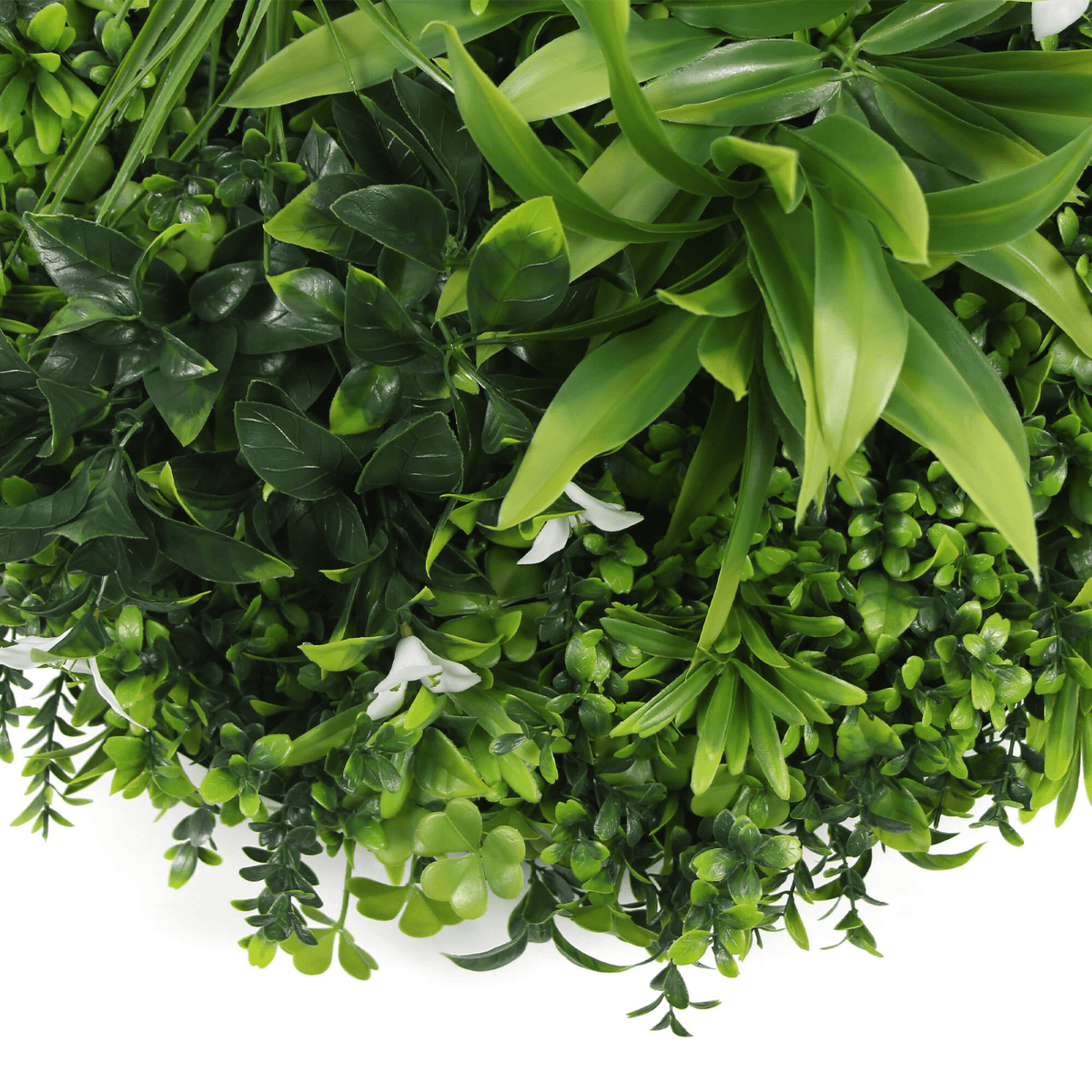 Artificial Green Wall Disc 20in – Black Frame – UV Resistant – Commercial Grade