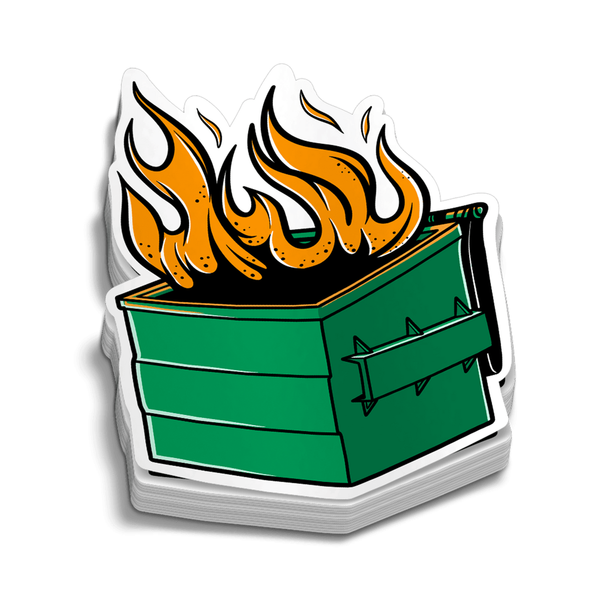 Dumpster Fire Hard Hat Decal