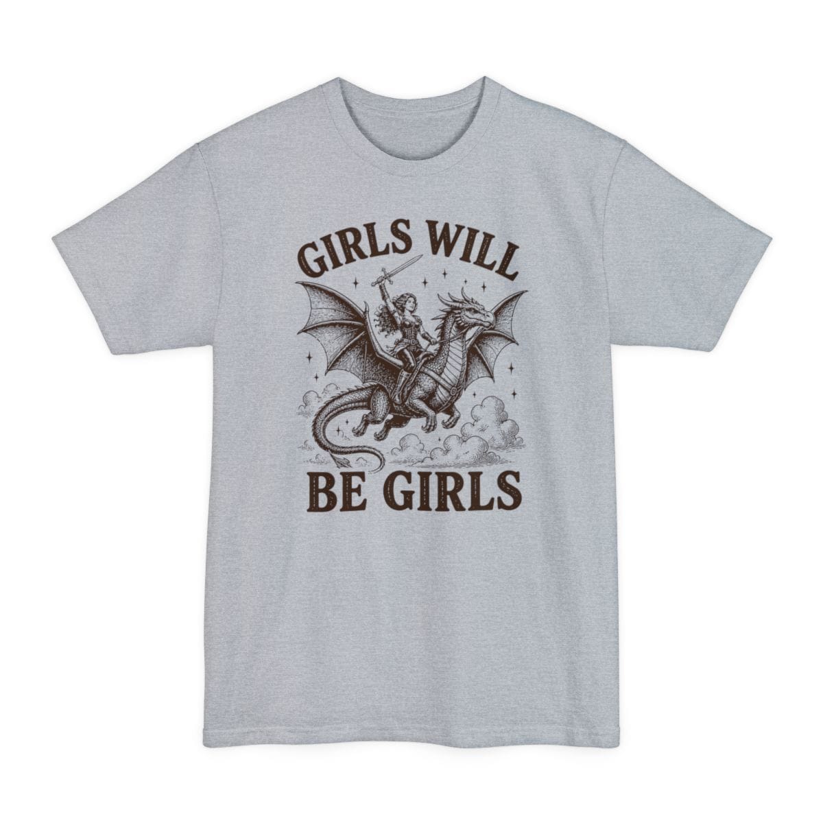 Girls Will Be Girls Riding Dragon Tall T-Shirt