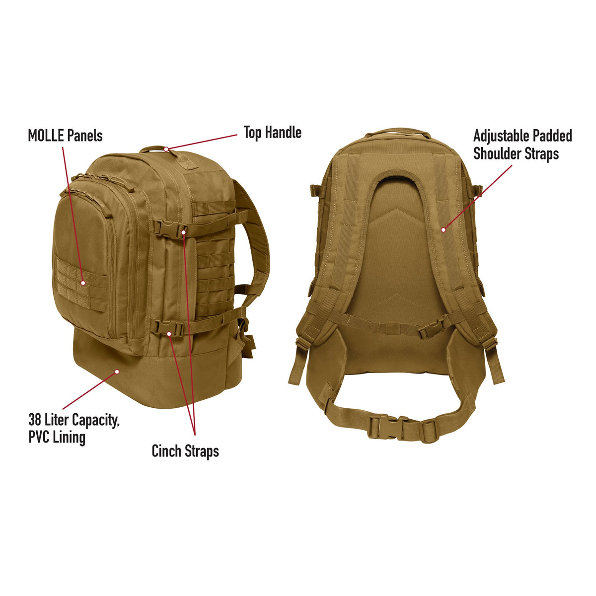 Rothco Skirmish 3 Day Assault Backpack - Military Bug Out Bag