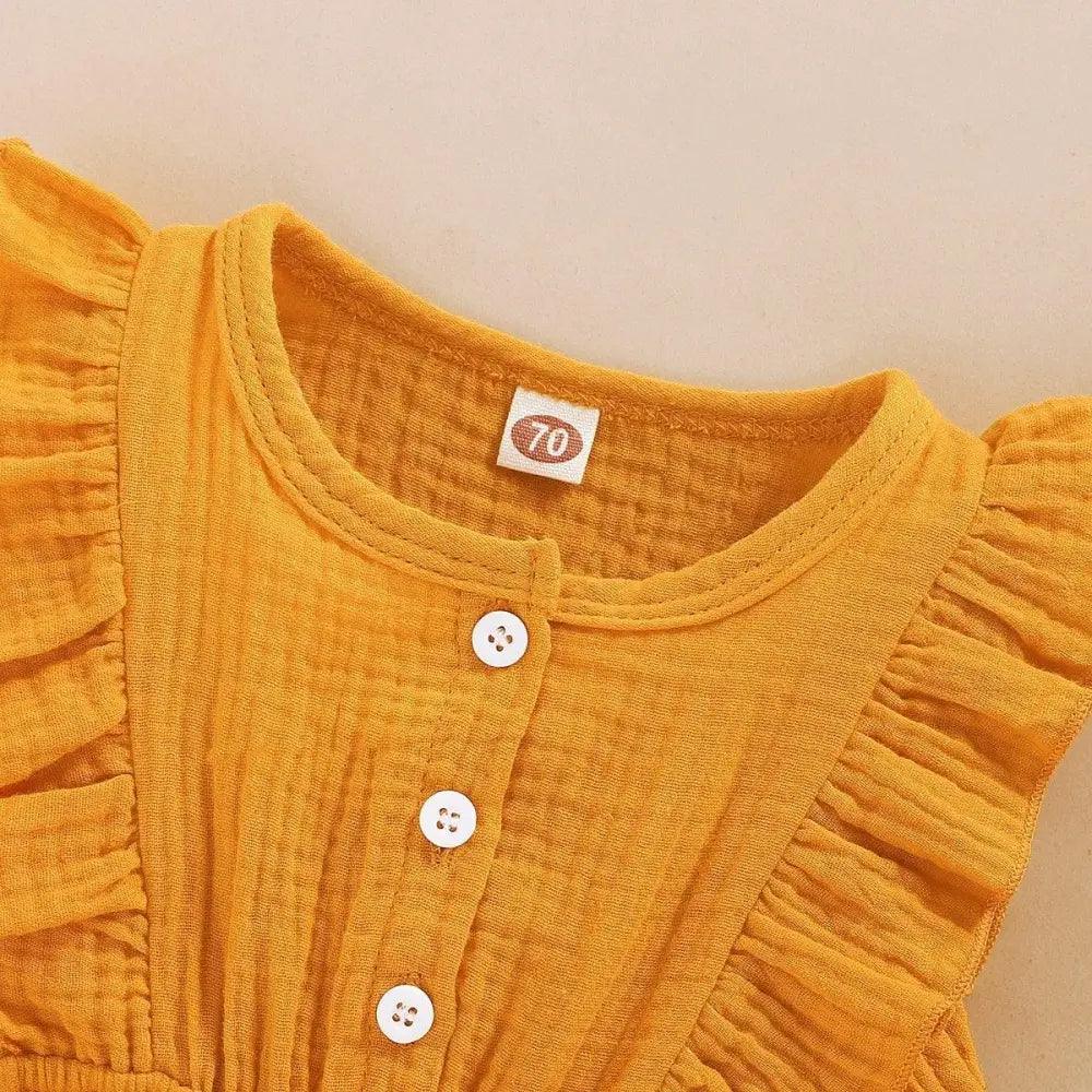 2Pc Summer Newborn Baby Girls Romper Headband Ruffles Sleeveless Clothes - Ruffle Romper Baby girl clothes