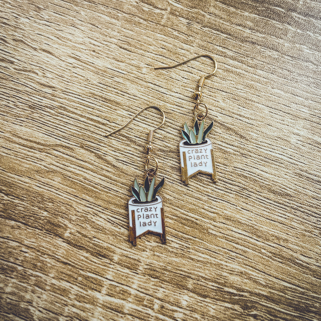 Adorable Crazy Plant Lady Earrings