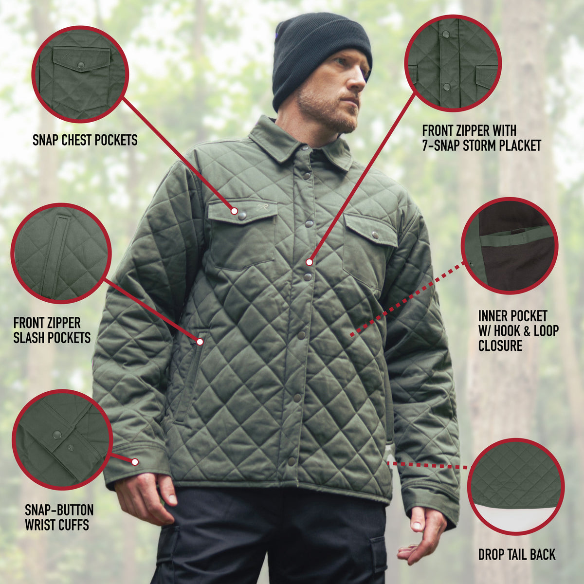 Rothco Diamond Quilted Cotton Insulated Jacket