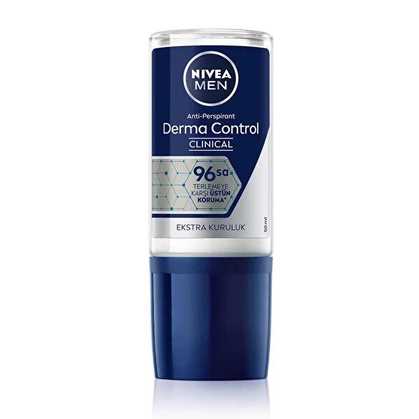Nivea Men Derma Control Anti-Perspirant Roll-On Deodorant - 96 Hour Protection, Vitamin C, Dermatologically Tested