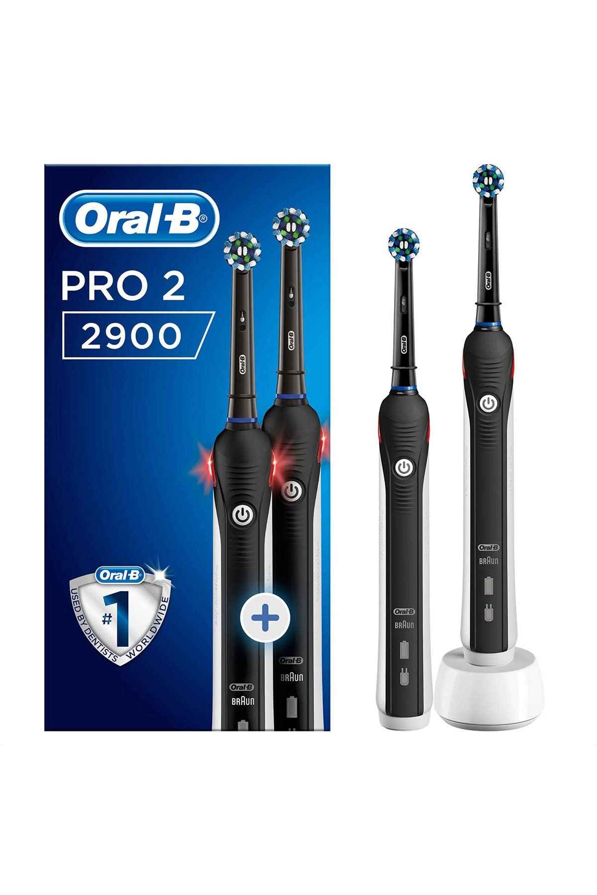 Oral-B Pro 2 (2900) BLACK EDITION RECHARGEABLE TOOTHBRUSH +BONUS HANDLE