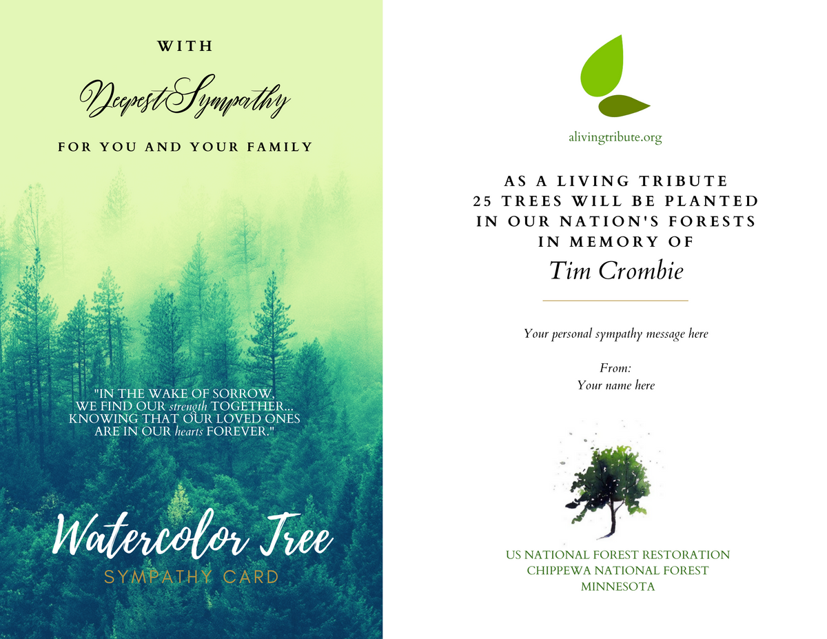 Send a Reforestation Sympathy Card - A Living Tribute®