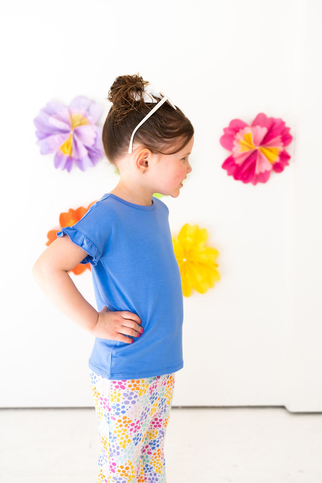 Korrie Purple Bamboo Ruffle Tee