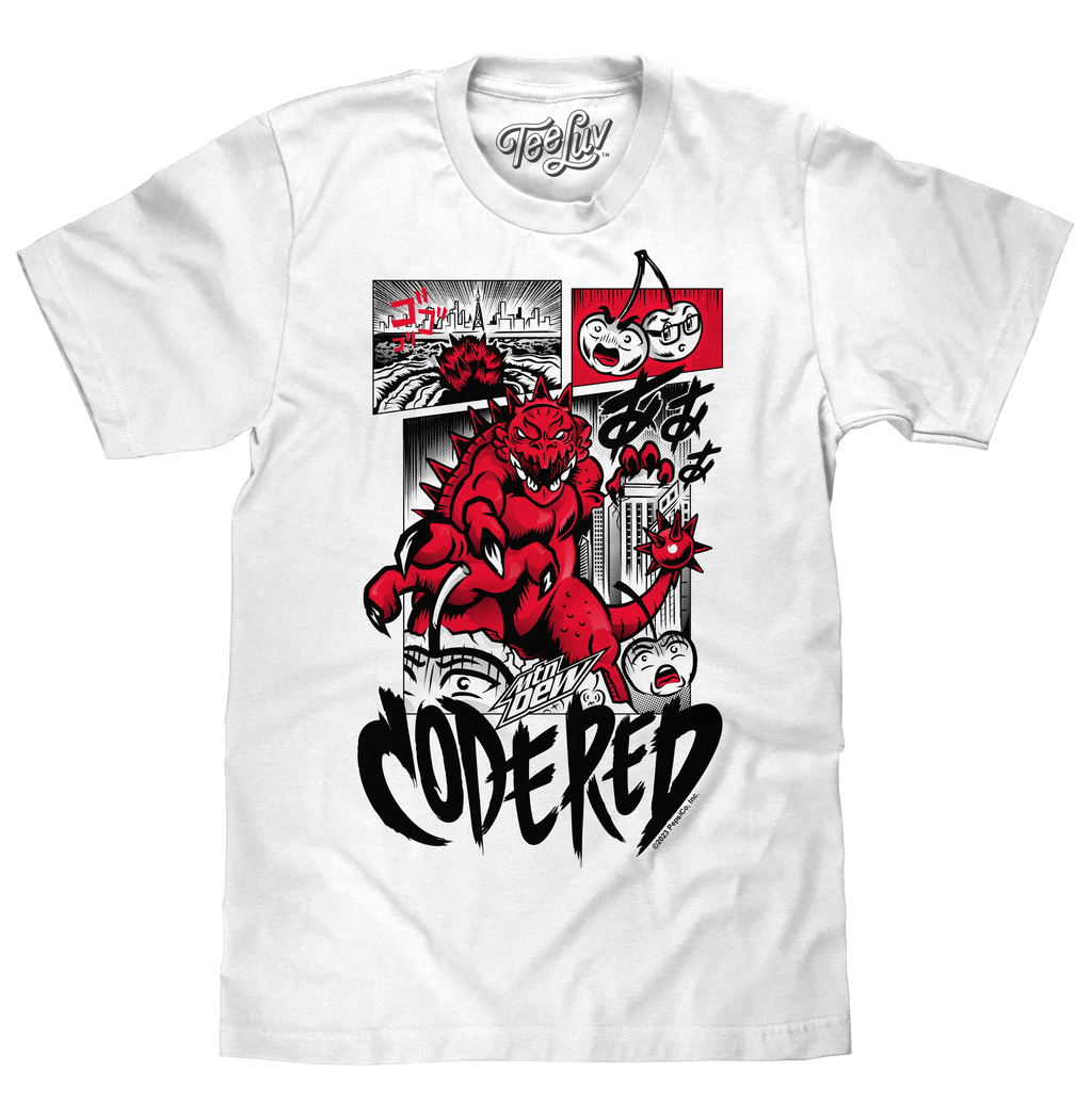 Mtn Dew Code Red Comic Book T-Shirt - White