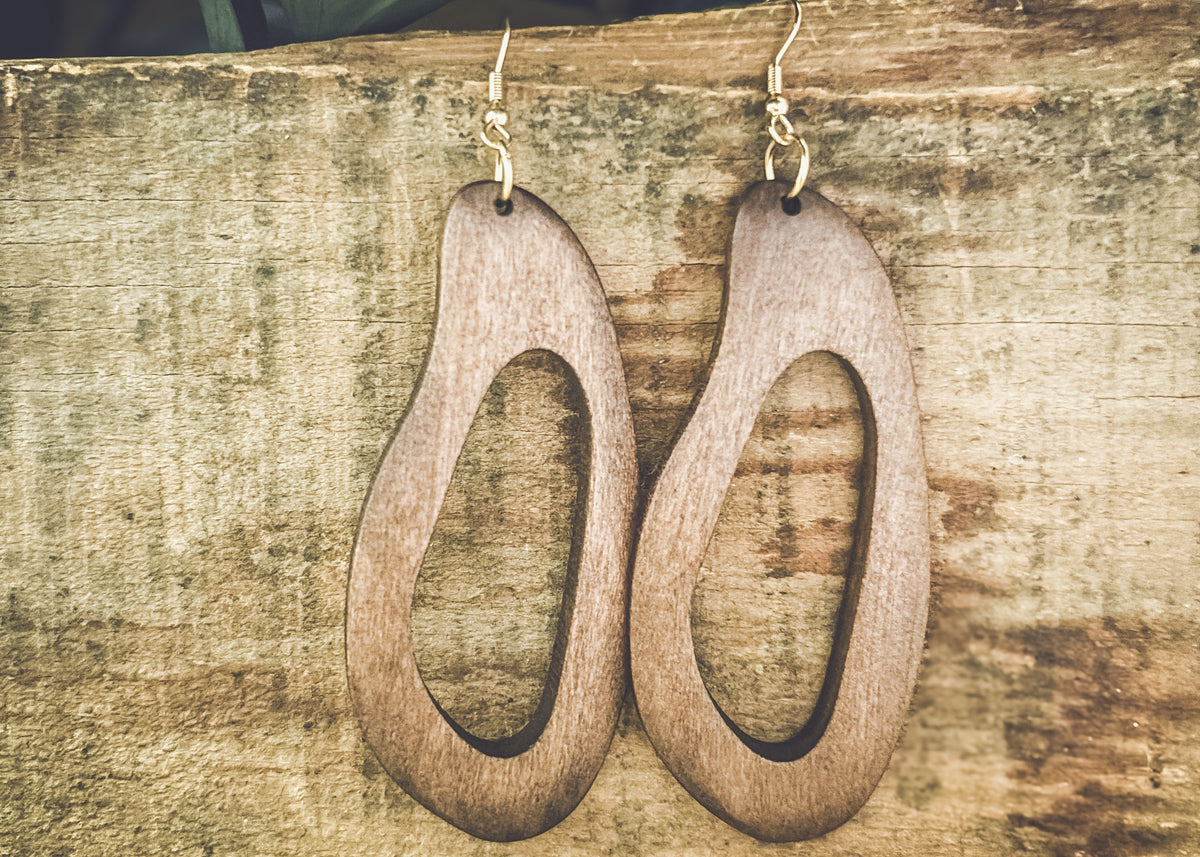 Beautiful Boho Wood Drop Earrings