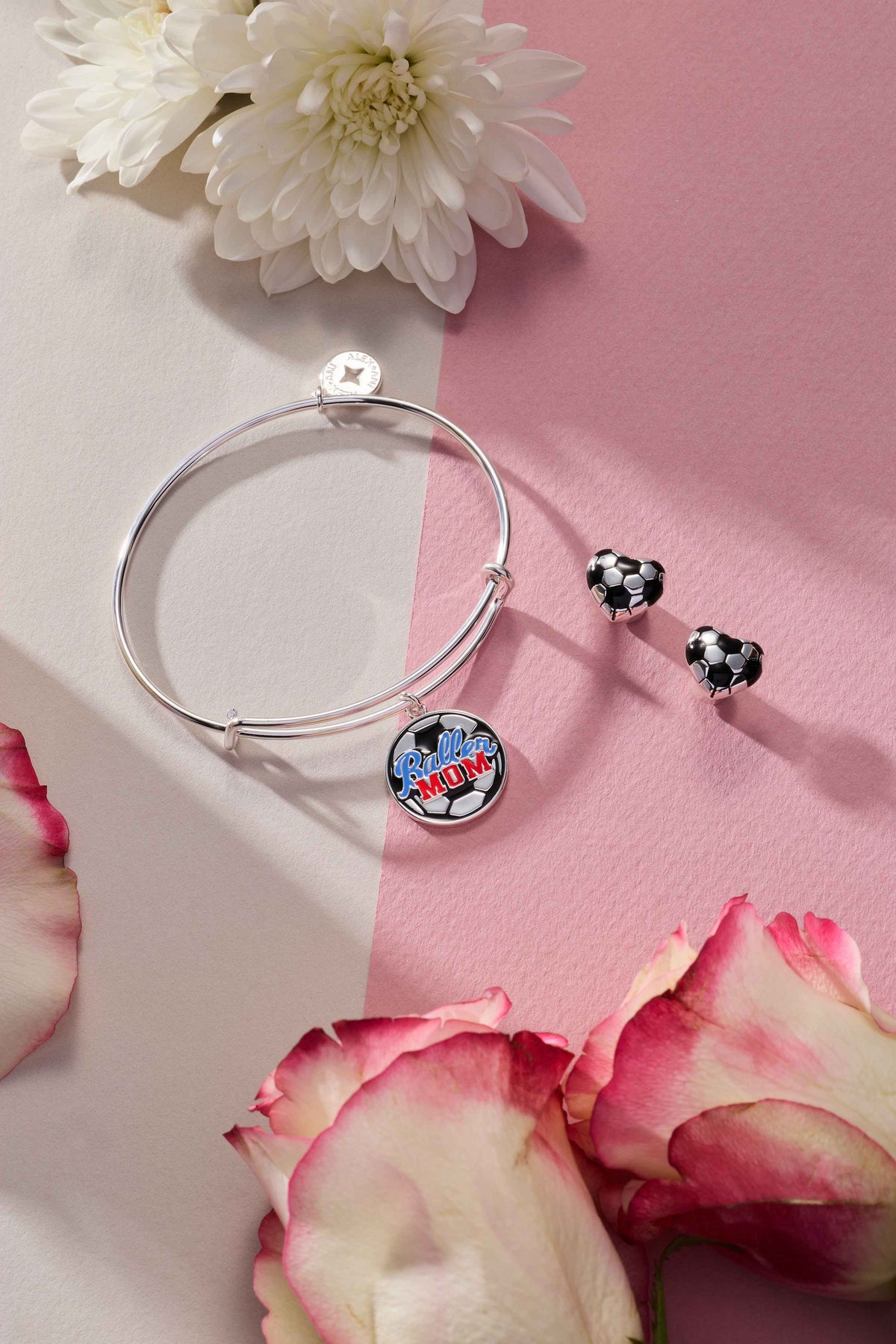 Soccer Heart Stud Earrings