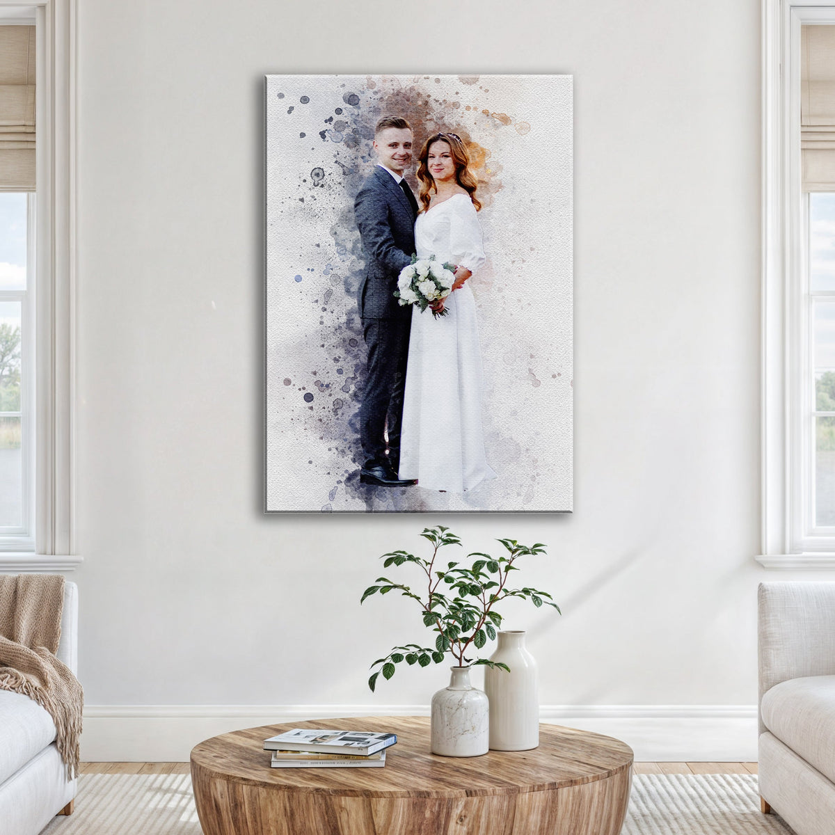Custom Anniversary Watercolor Portrait