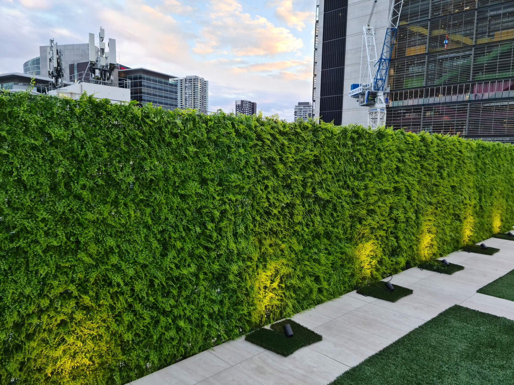Lush Fern Artificial Vertical Garden Green Wall Panel 40×40in 11 SQ FT – UV Resistant – Commercial Grade