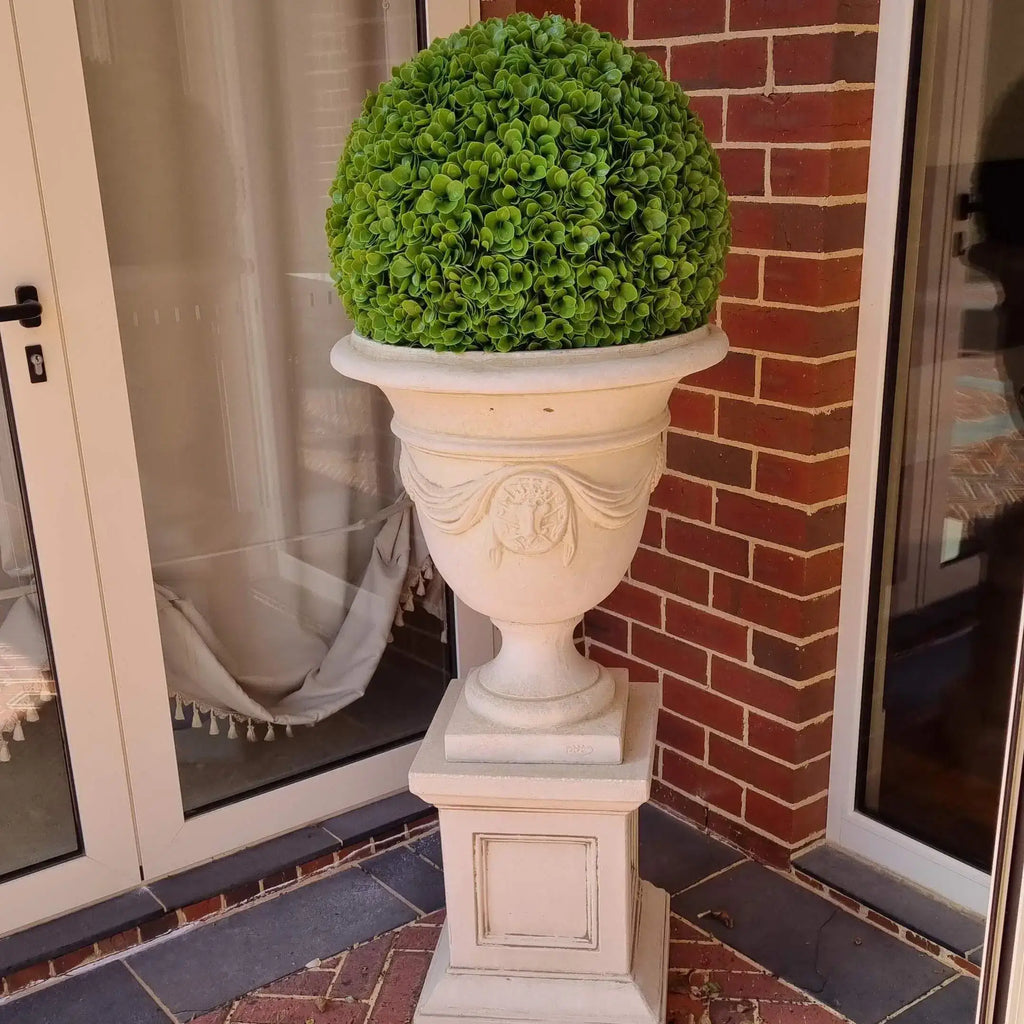 Rose Clover Artificial Topiary Ball Set of 2 17in – UV Resistant