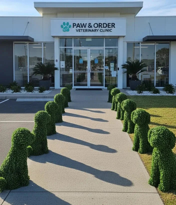 Boxwood Dog Artificial Topiary – Indoor and Outdoor