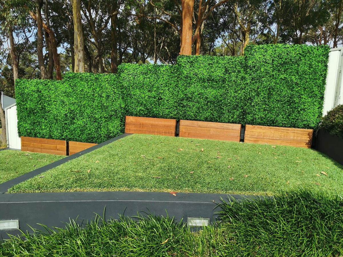 Bright Boxwood Artificial Vertical Garden Green Wall Panel 40×40in 11 SQ FT – UV Resistant – Commercial Grade