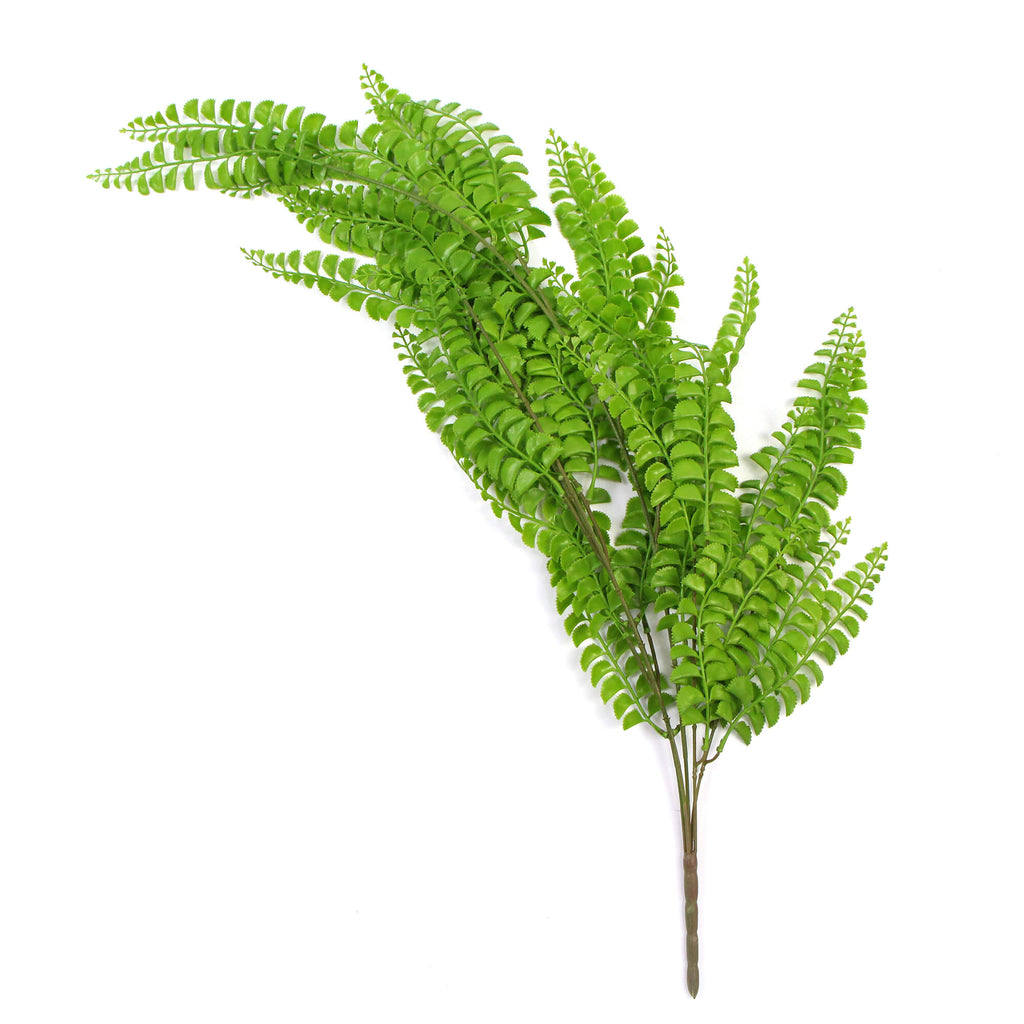 Dark Green Button Fern Artificial Hanging Plant 31in – UV Resistant