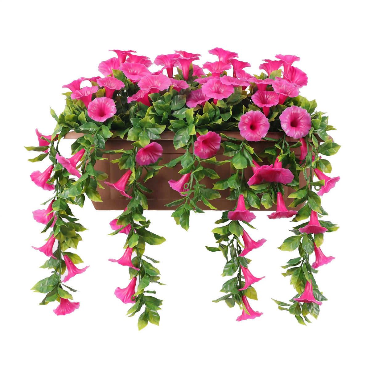 Artificial Window Box Planter – Draping Pink Petunia (20×14in) – UV Resistant