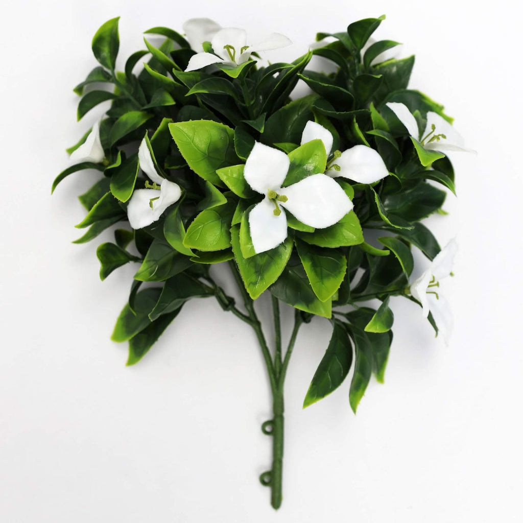 White Bougainvillea Flower Stem 12in – UV Resistant