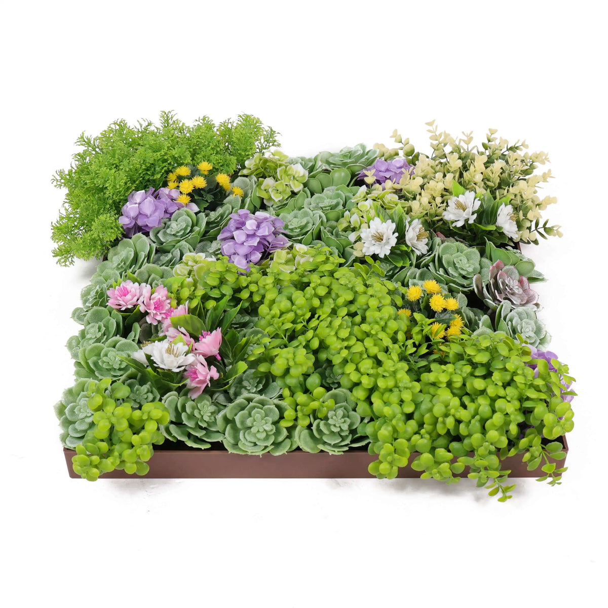 Artificial Moss and Succulent Hanging Wall Art Frame(Wall Art) 20in – UV Resistant