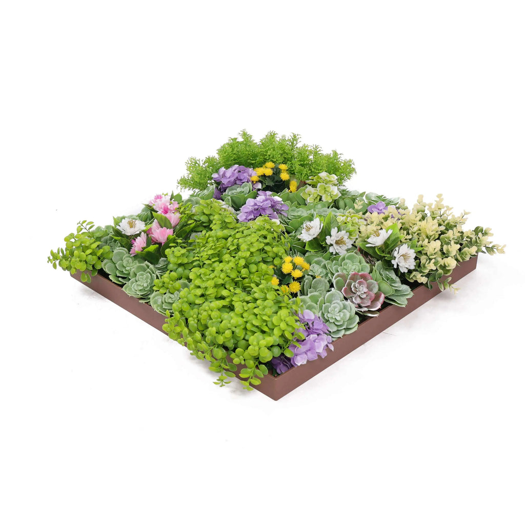 Artificial Moss and Succulent Hanging Wall Art Frame(Wall Art) 20in – UV Resistant