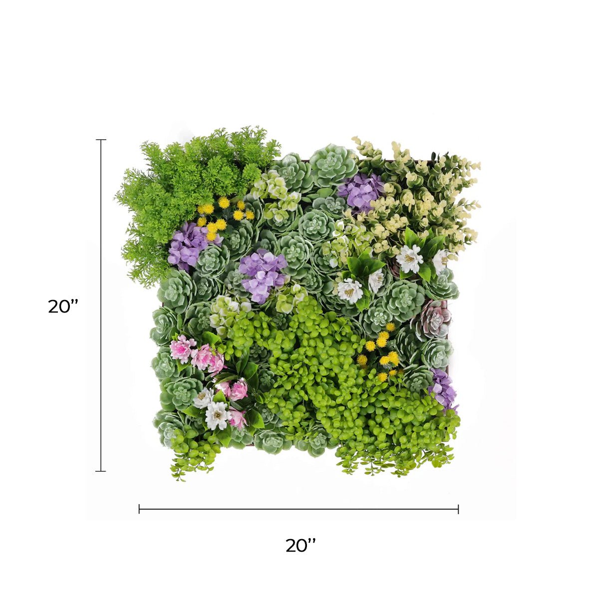 Artificial Moss and Succulent Hanging Wall Art Frame(Wall Art) 20in – UV Resistant
