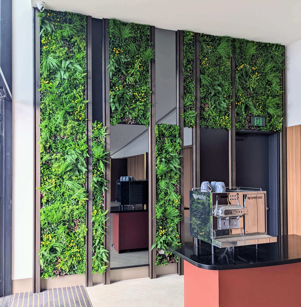 Country Fern Artificial Vertical Garden Green Wall Panel 40×40in 11 SQ FT – UV Resistant – Commercial Grade