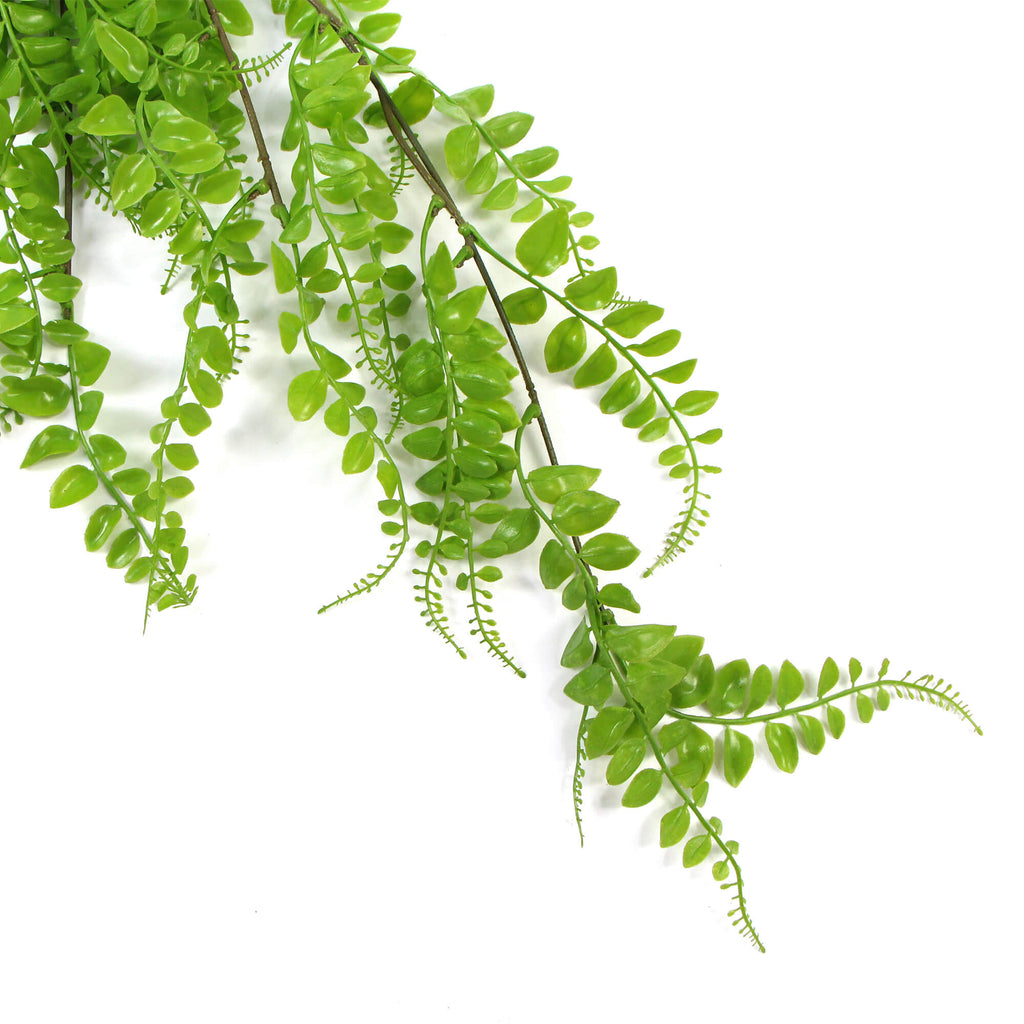 Light Green Button Fern Artificial Hanging Plant 31in – UV Resistant