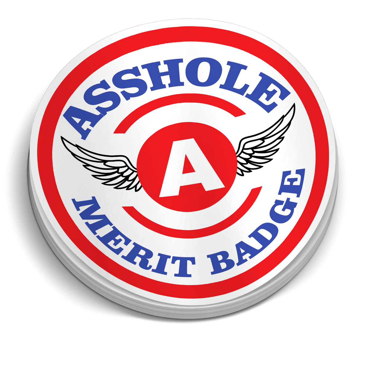 Asshole Merit Badge 5 Inch Decal