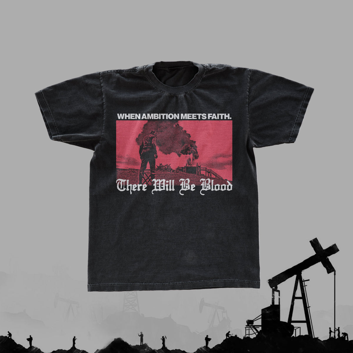 Vintage There W1Ll Be Bl00D Black T-Shirt