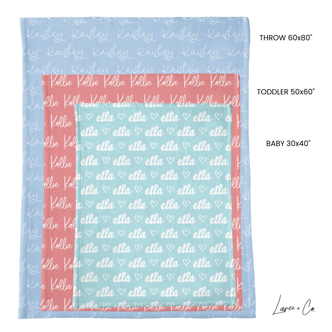 Blue Tones Personalized Minky Blanket