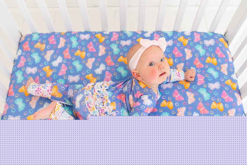 Korrie Butterflies Bamboo Ruffle Convertible Footie