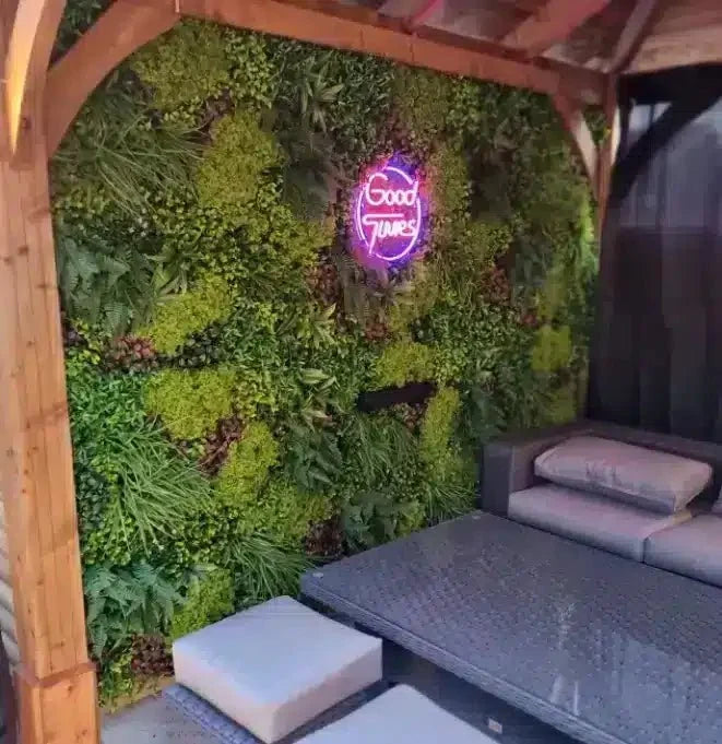 Country Fern Artificial Vertical Garden Green Wall Panel 40×40in 11 SQ FT – UV Resistant – Commercial Grade
