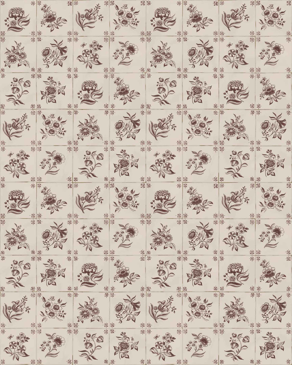 Manganese Delft Wallpaper by H.M.Craig