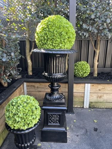 Rose Clover Artificial Topiary Ball Set of 2 17in – UV Resistant