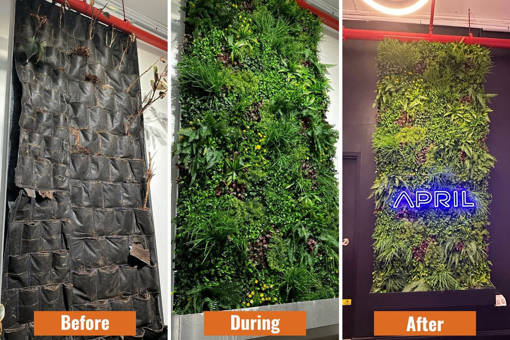Country Fern Artificial Vertical Garden Green Wall Panel 40×40in 11 SQ FT – UV Resistant – Commercial Grade